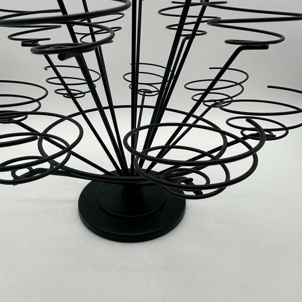 Black Metal 18 Count Cupcake Stand Spiral Tiered Dessert Tree Display Holder